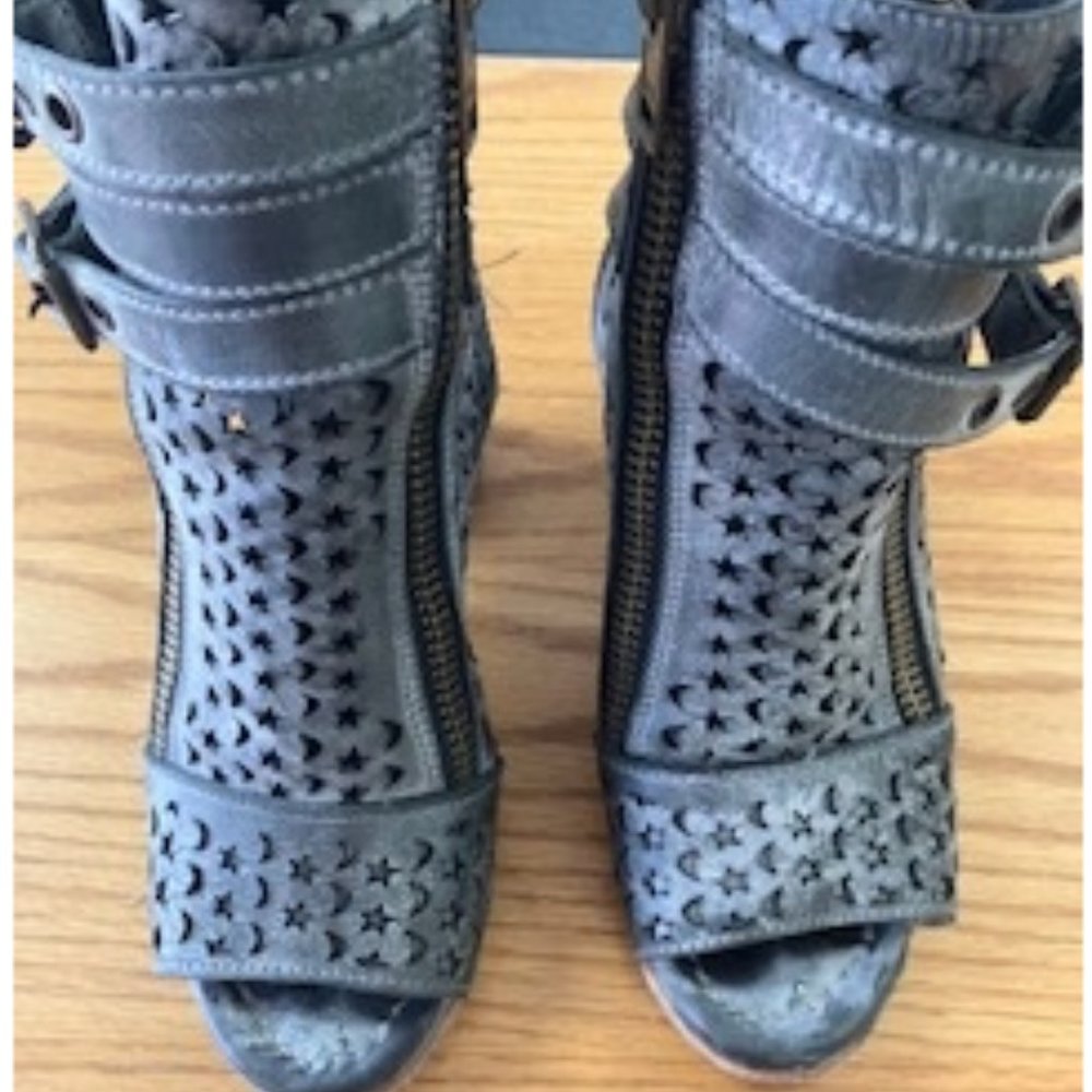 bootie, leather, sandles